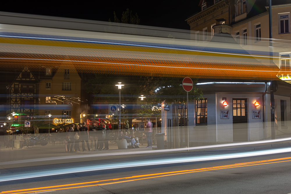 ÖPNV vor Kneipenmeile Wagnergasse in Jena