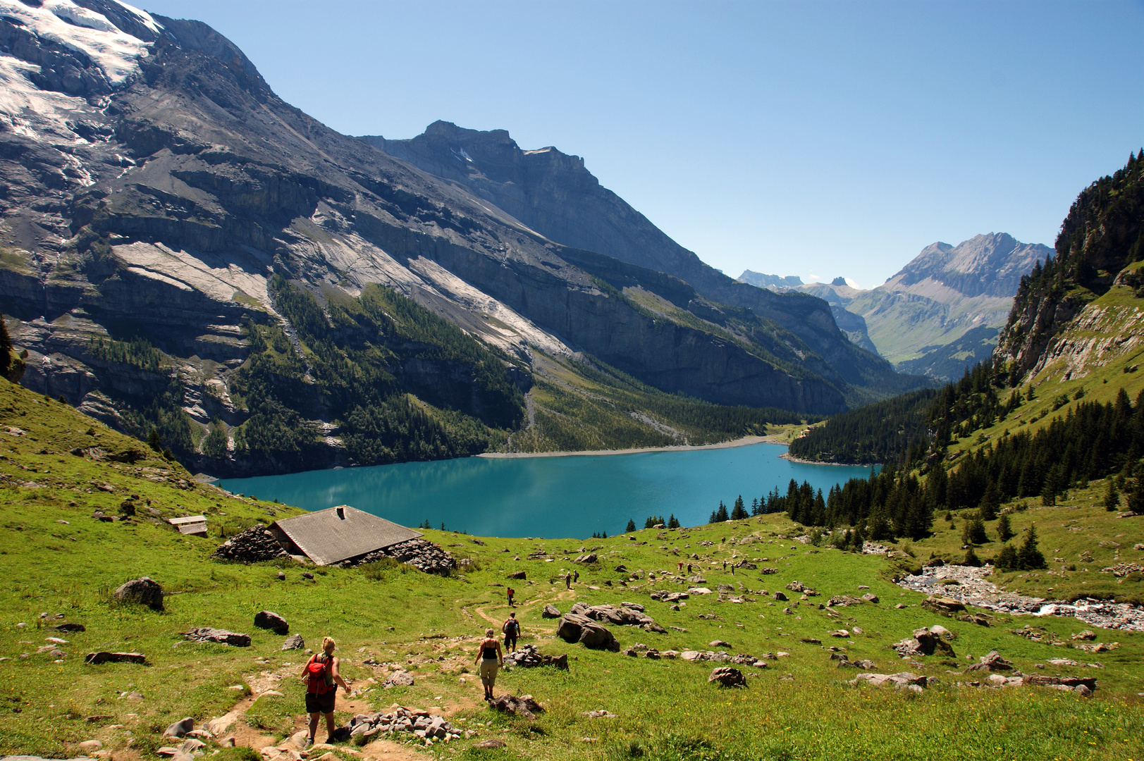 Oeschinensee nähe Kandersteg, Kanton Bern, Schweiz