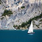 Österreich - Salzburger Land - Wolfgangsee - Boote vor der Felswand