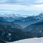 Österreich Ski fahren mit Bergpanorama
