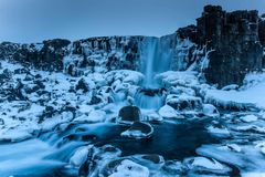 Öxafoss im Winterkleid