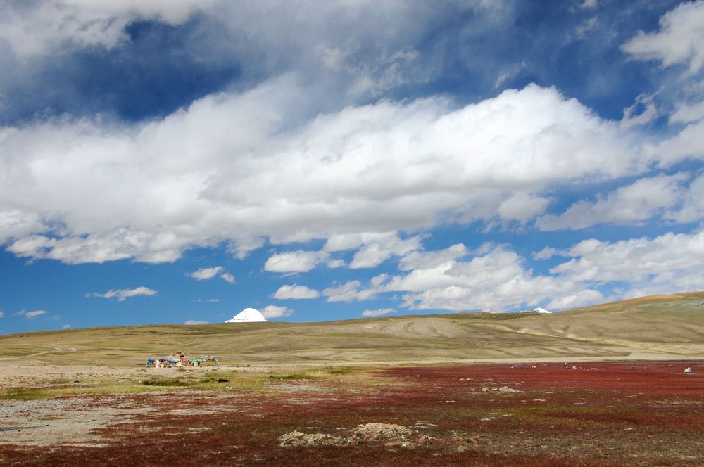 Offene Weite am Manasrowar See mit dem Kailash in Hintergrund von Monika Gutmann 