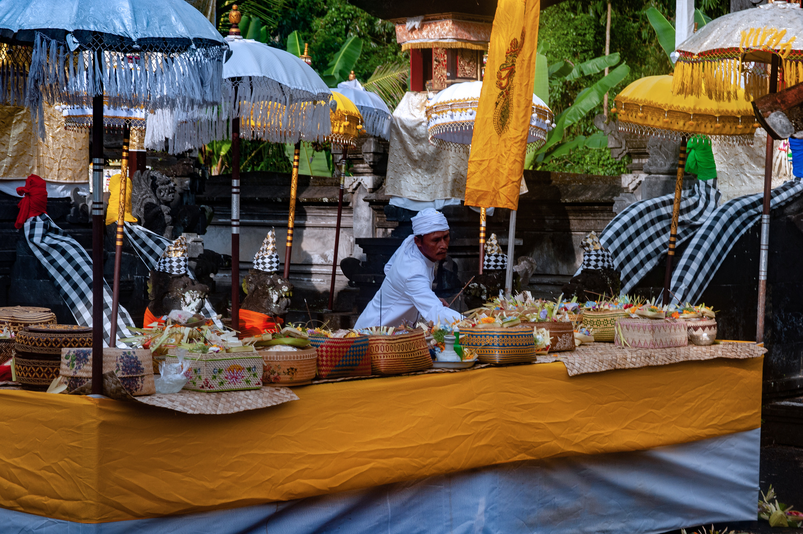 Offerings blessed by the priest