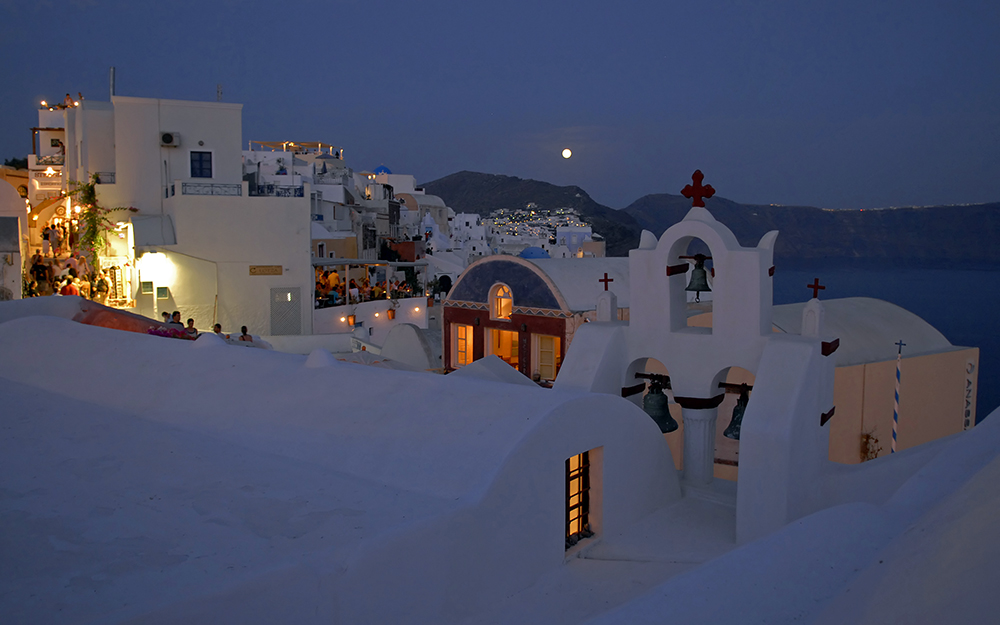 Oia at night