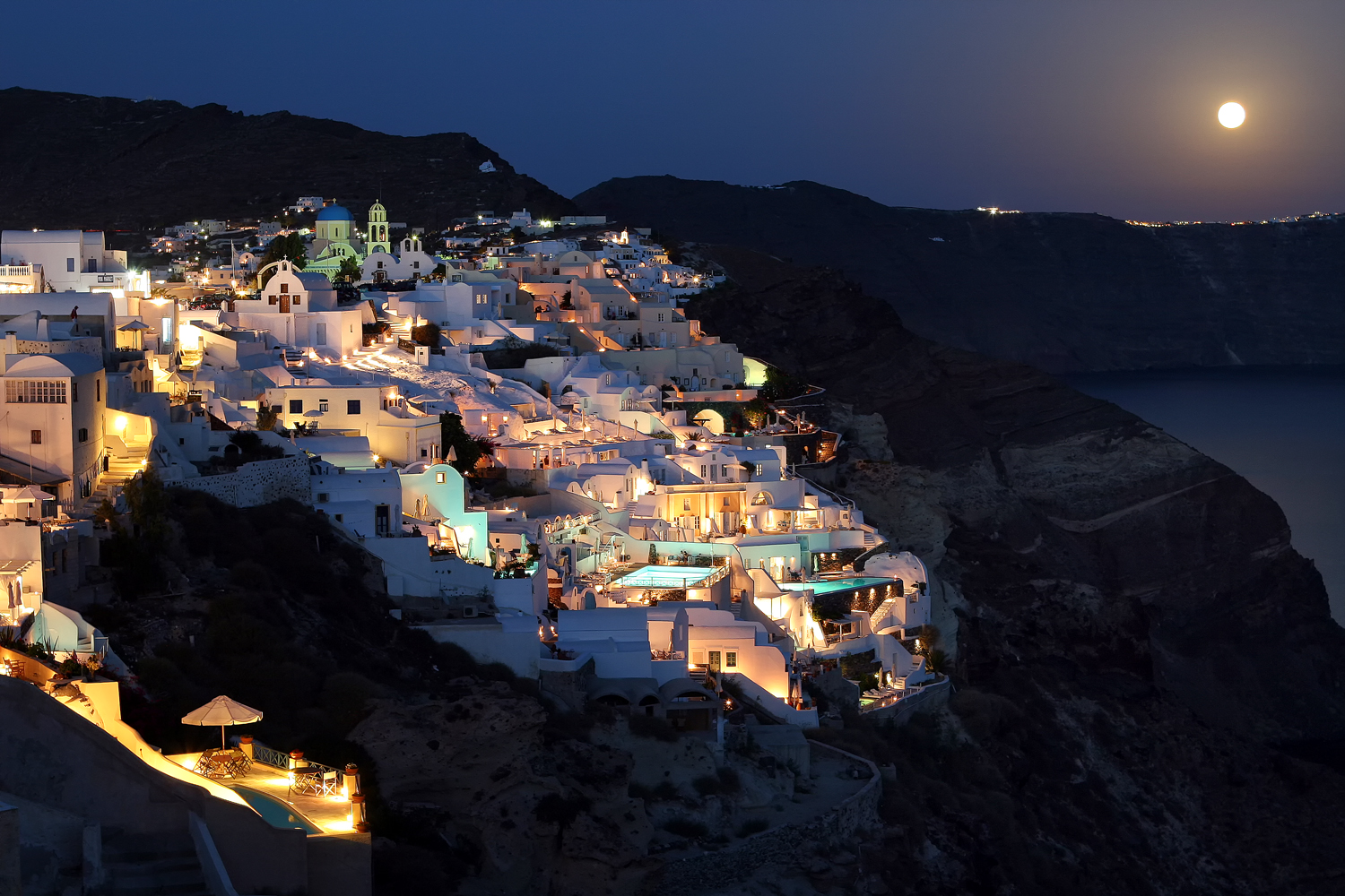 Oia bei Nacht