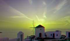 Oia Windmühle Santori  - Anaglyphe