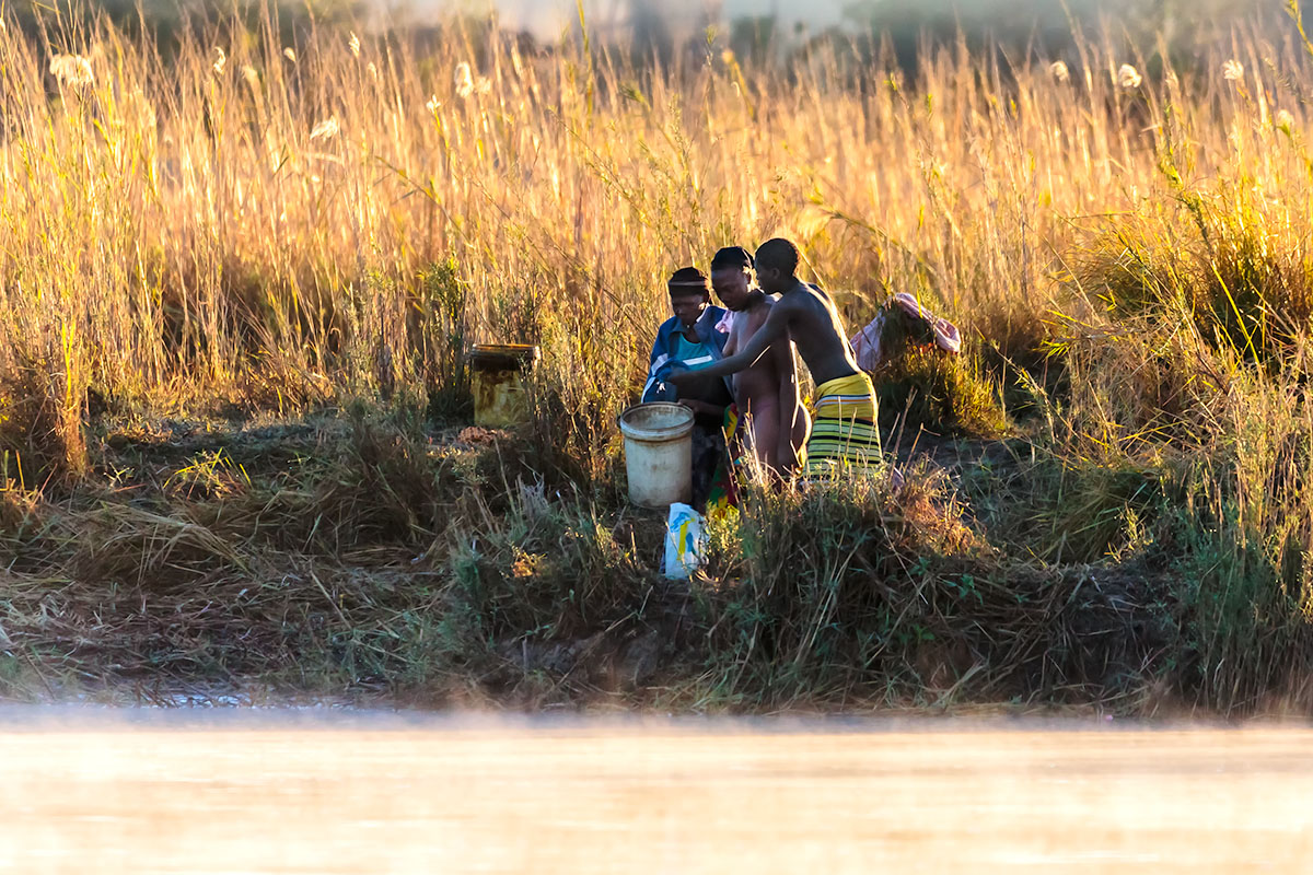 Okavango-leben am fluss