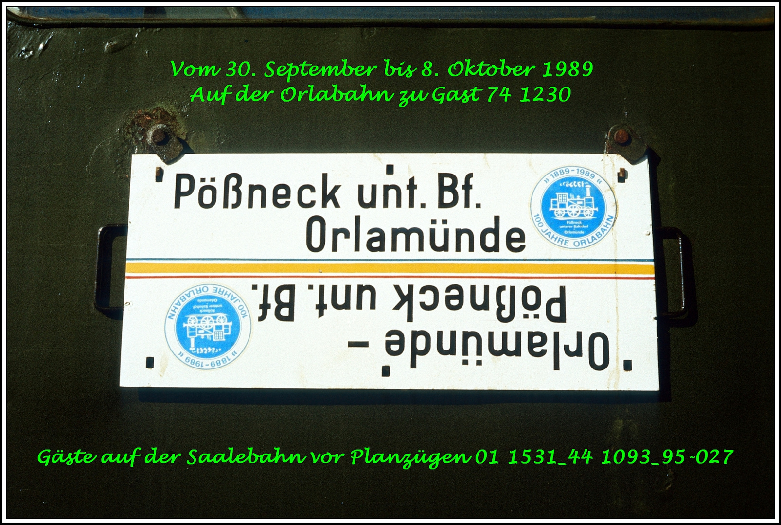 Oktober 1989 vor 25 Jahren fand auch unter anderen das Ereignis schlechthin statt