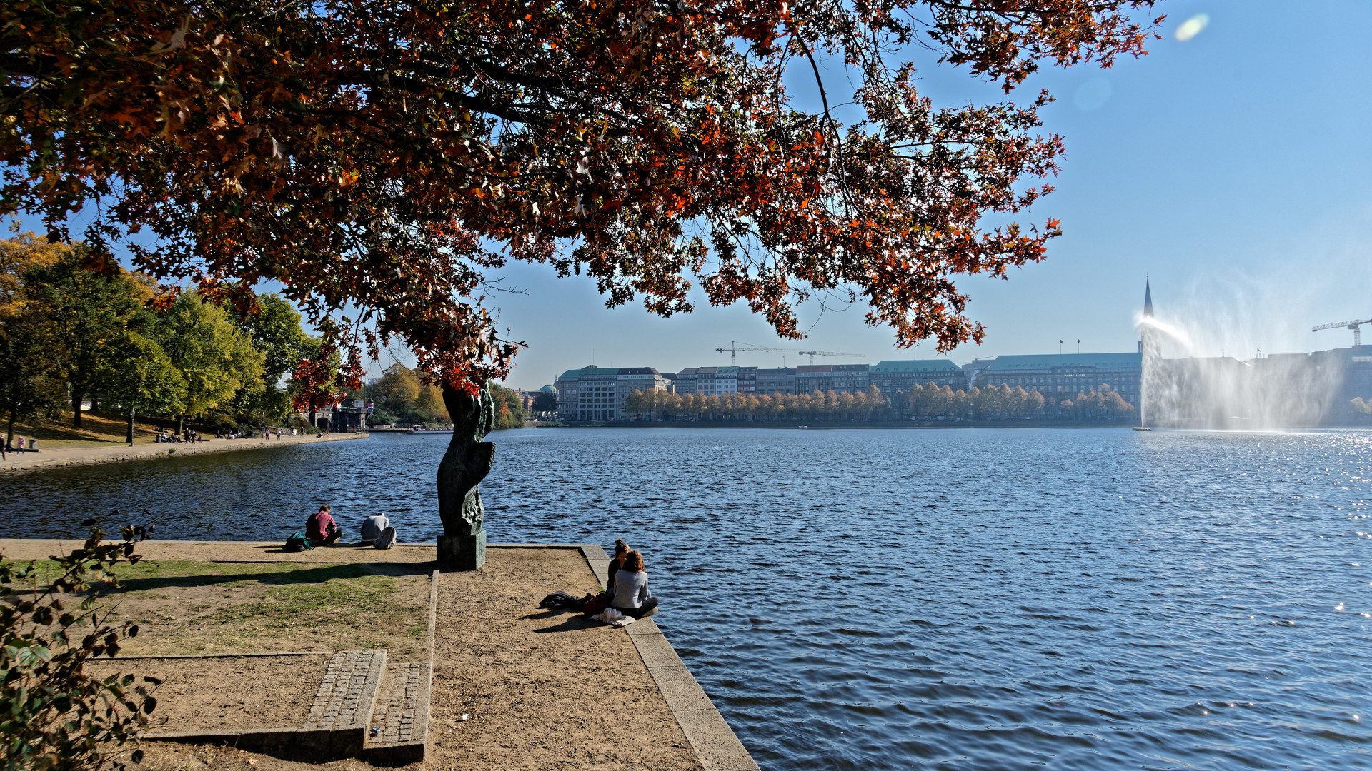 Oktober an der Binnenalster