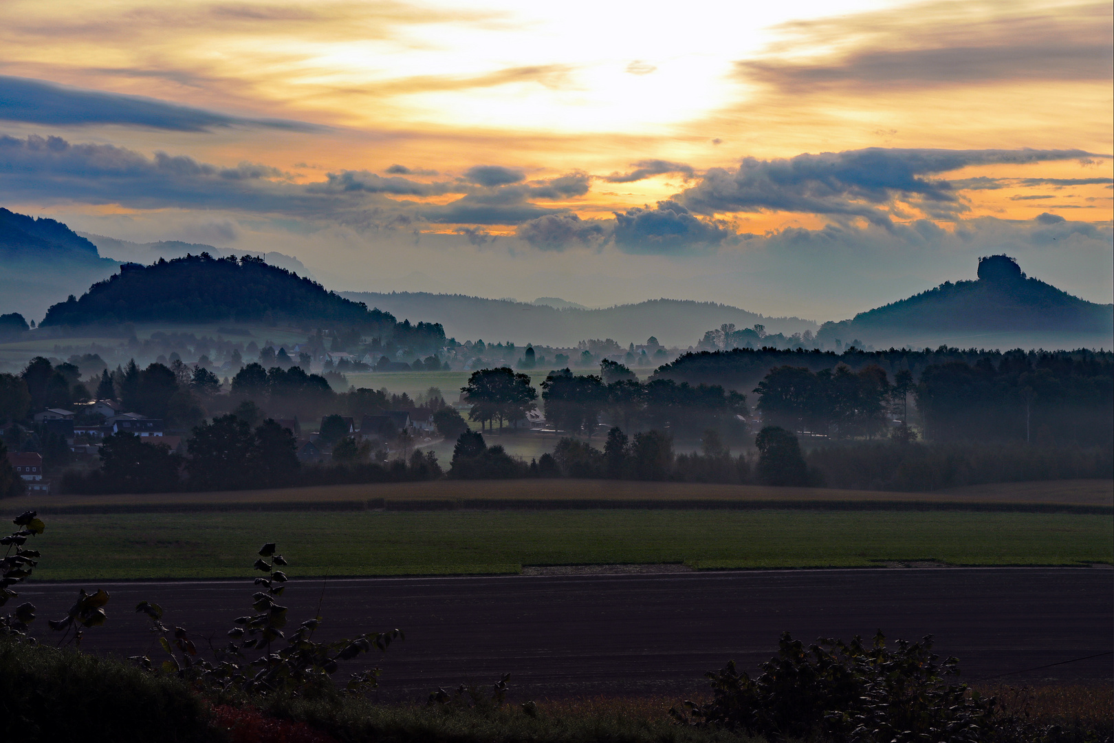 Oktobermorgen im Elbsandsteingebirge