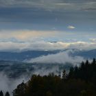 Oktobernebel und Alpensicht auf der Schweigmatt