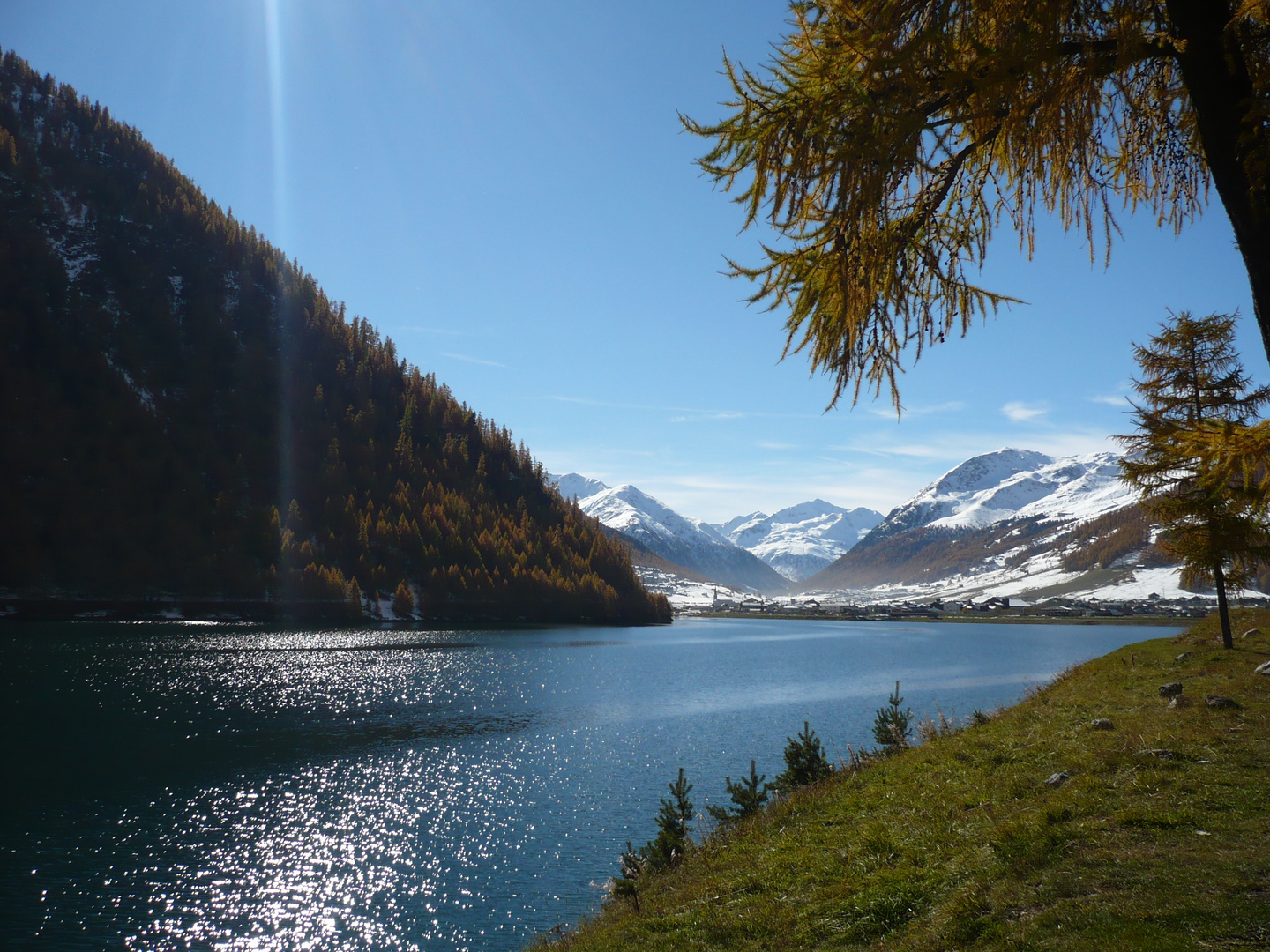 Oktoberschnee am Lago del Gallo, Livigno