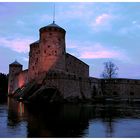 Olavinlinna castle at sunset