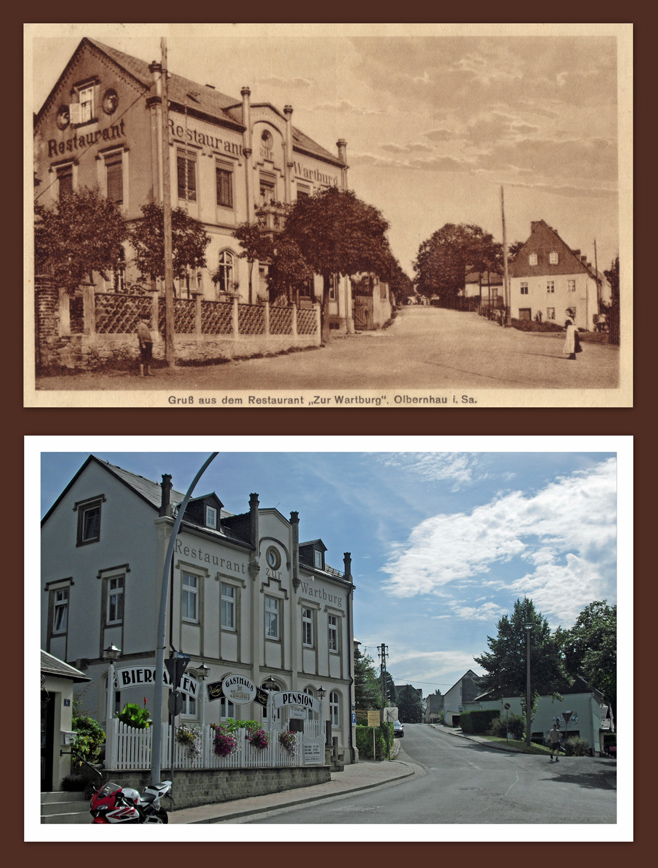 Olbernhau "Restaurant Zur Wartburg" 1929 und 2010