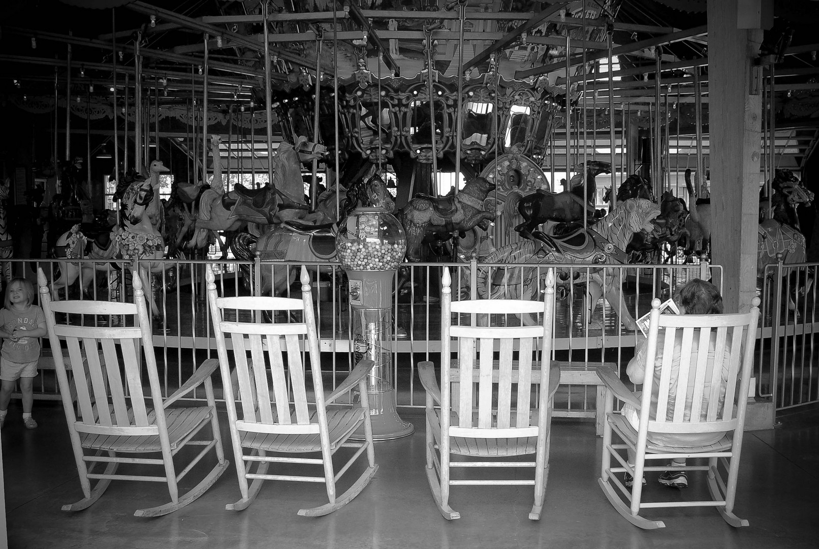 Old and Young at the Carousel 