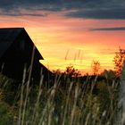 old barn at sunrise