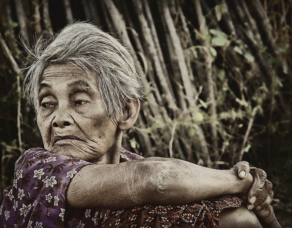 old blind Thai women