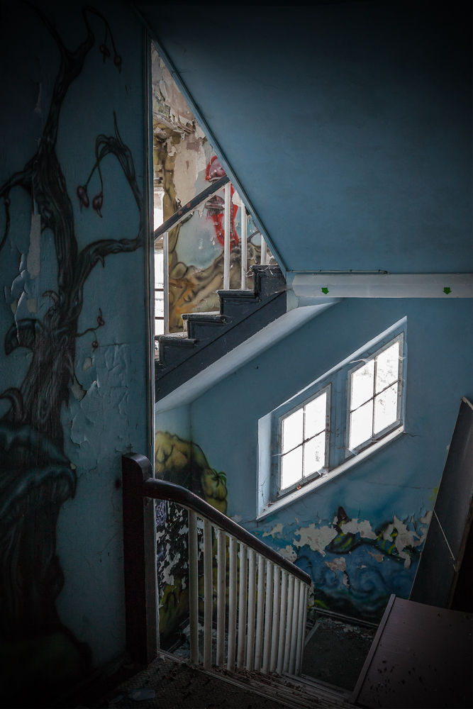 Old Blue Staircase