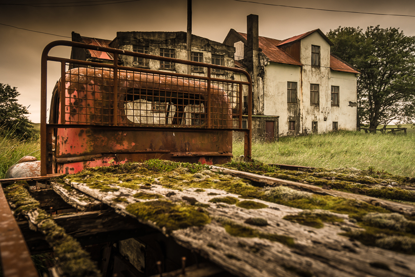 Old car in landscape