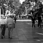 Old English couple auf den Ramblas in Barcelona