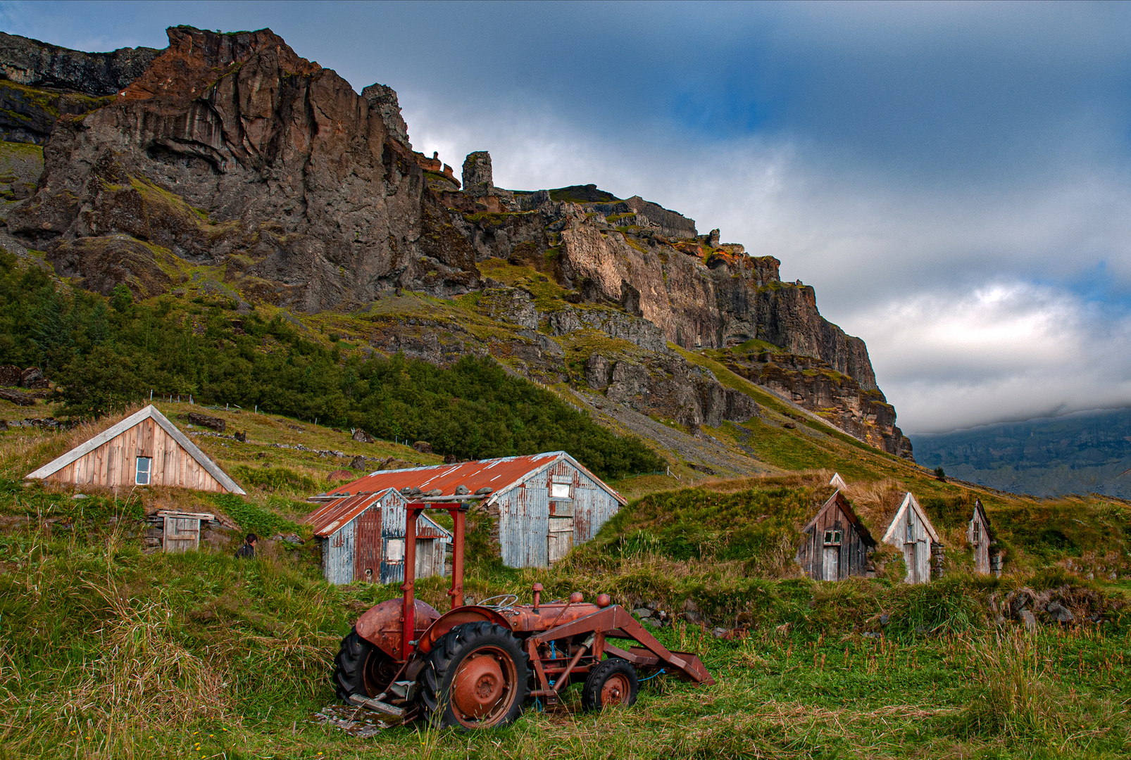 Old farmhouses with barns near Selfoss