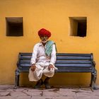 old indian man in amber fort