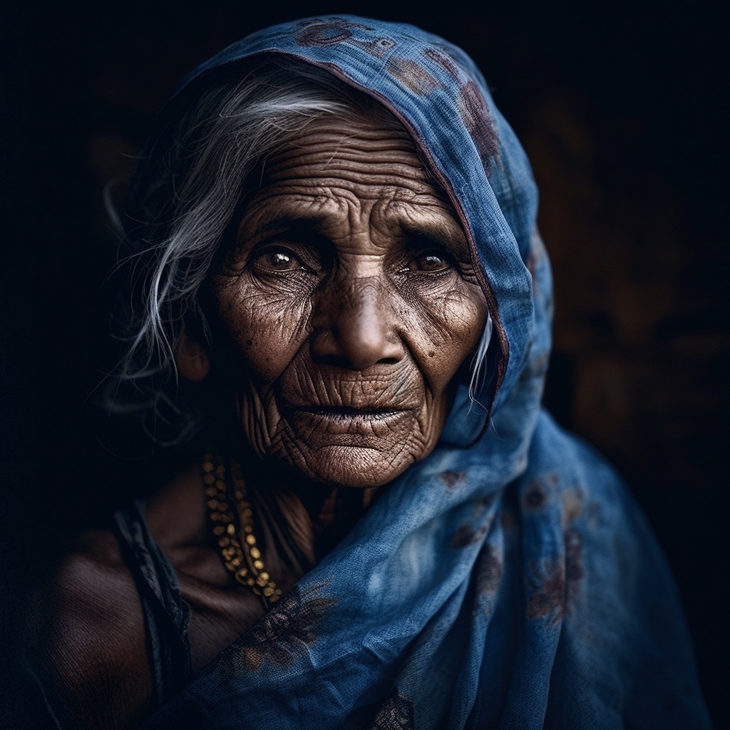 Old Indian Woman, No. 1 - erstellt mit KI