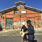 Old ladies at waterfront Lisbon