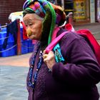 Old lady in traditional clothes - in the streets of Hongkong