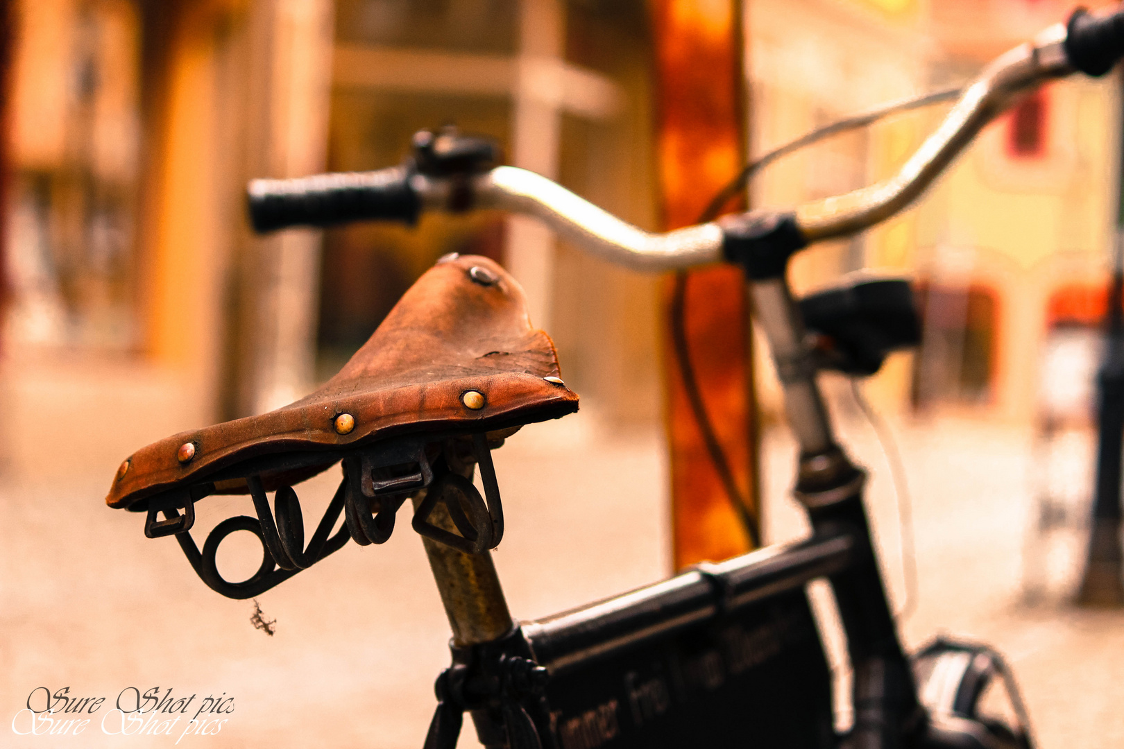 old leather saddle