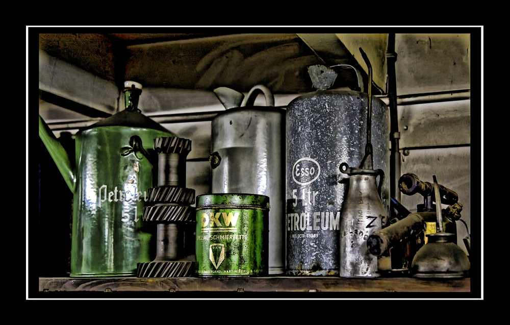 Old Lube Cans