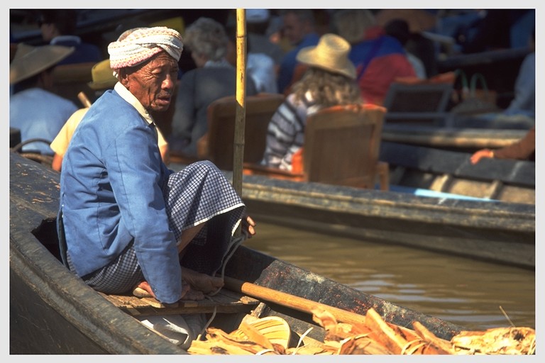 Old man at floating market