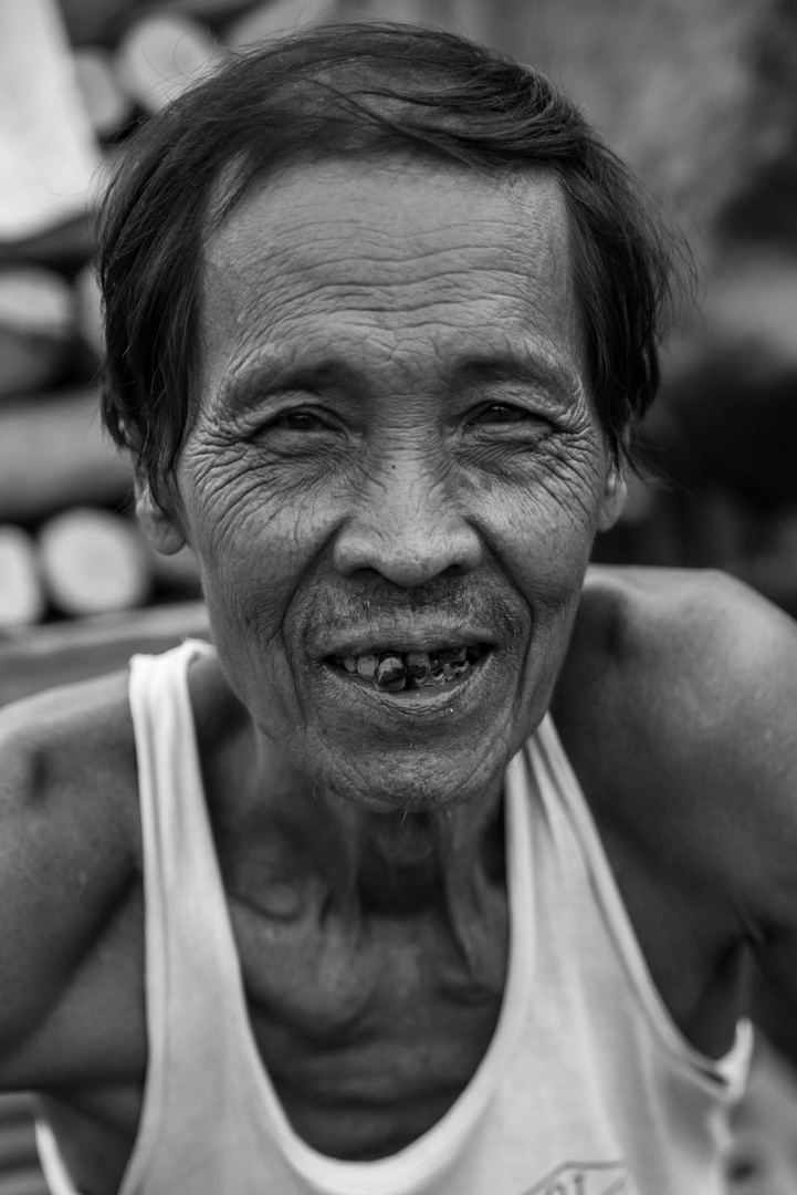 Old man at the river in mandalay