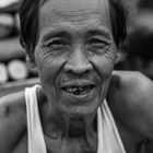 Old man at the river in mandalay