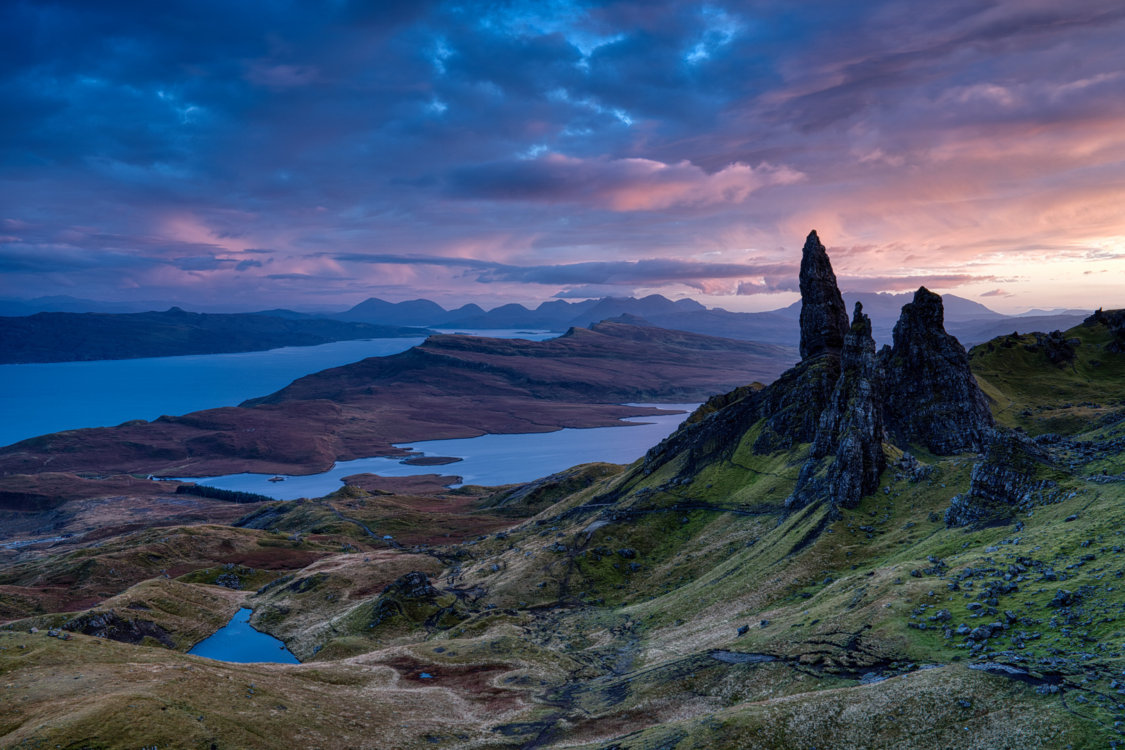 Old Man of Storr bei Sonnenuntergang