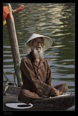 Old man of Vietnam smiling