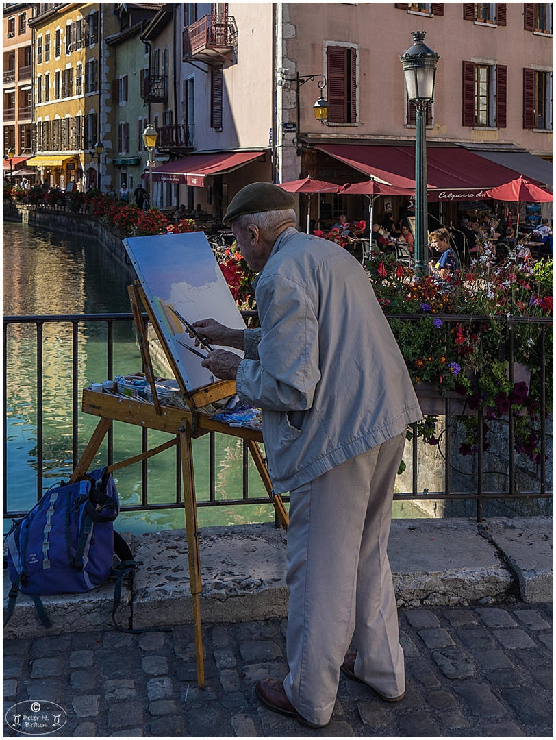 Old man painting