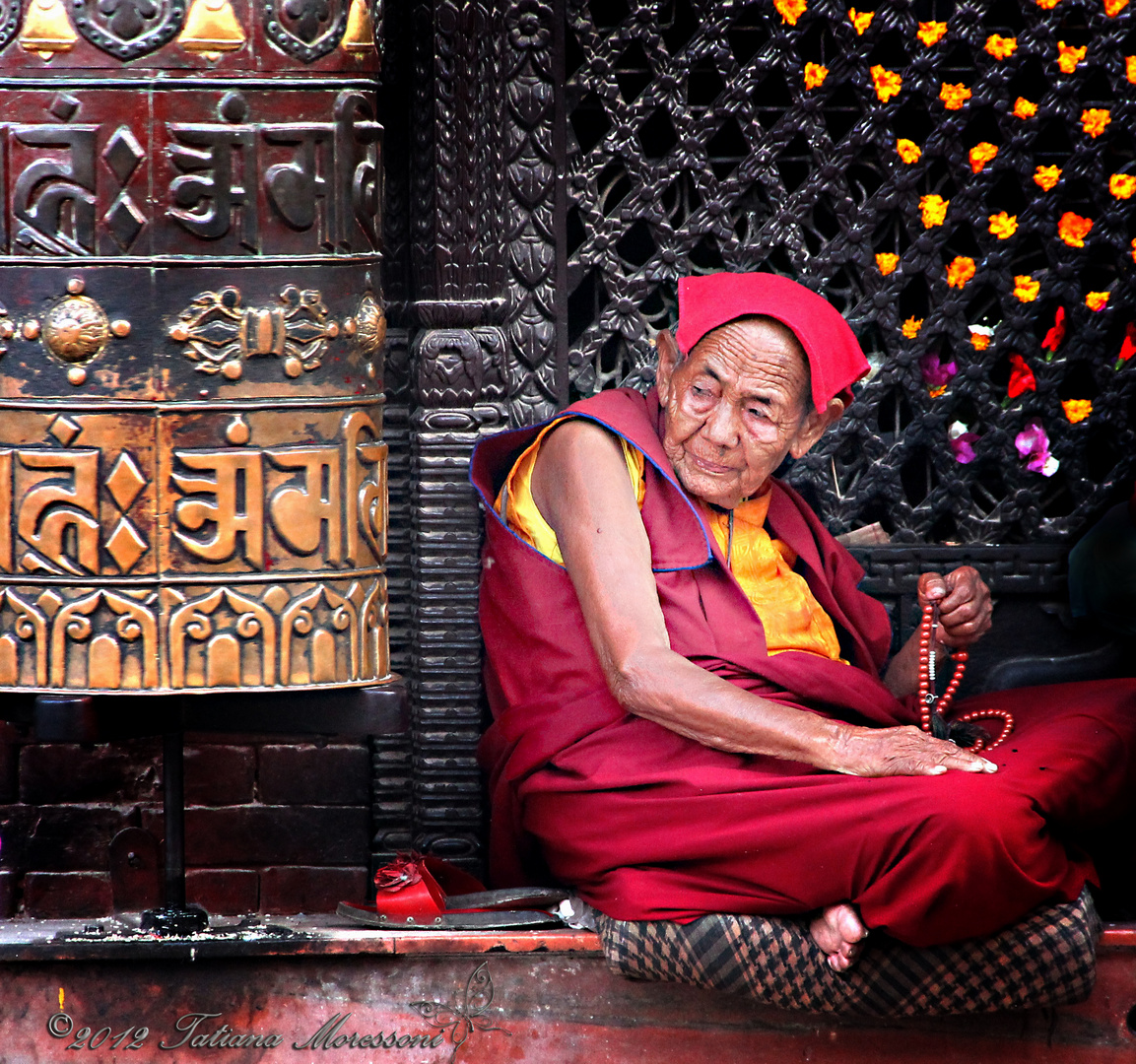 Old Monk outside Boudha