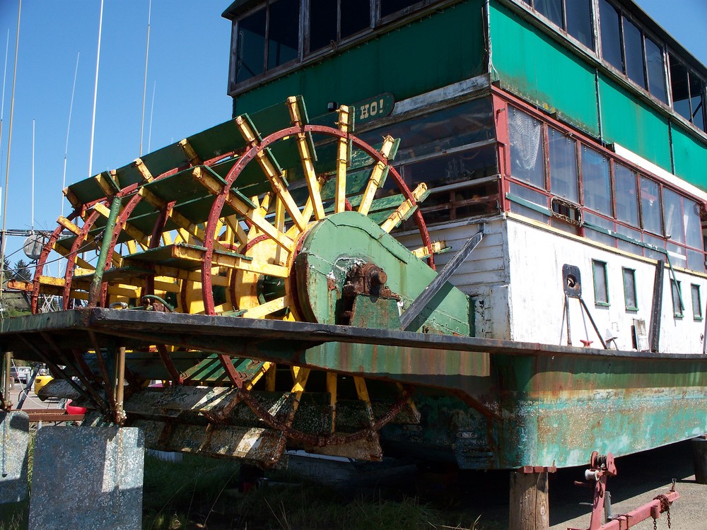 Old Paddleboat in Drydock