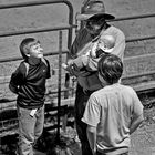 Old Rancher with Grandsons