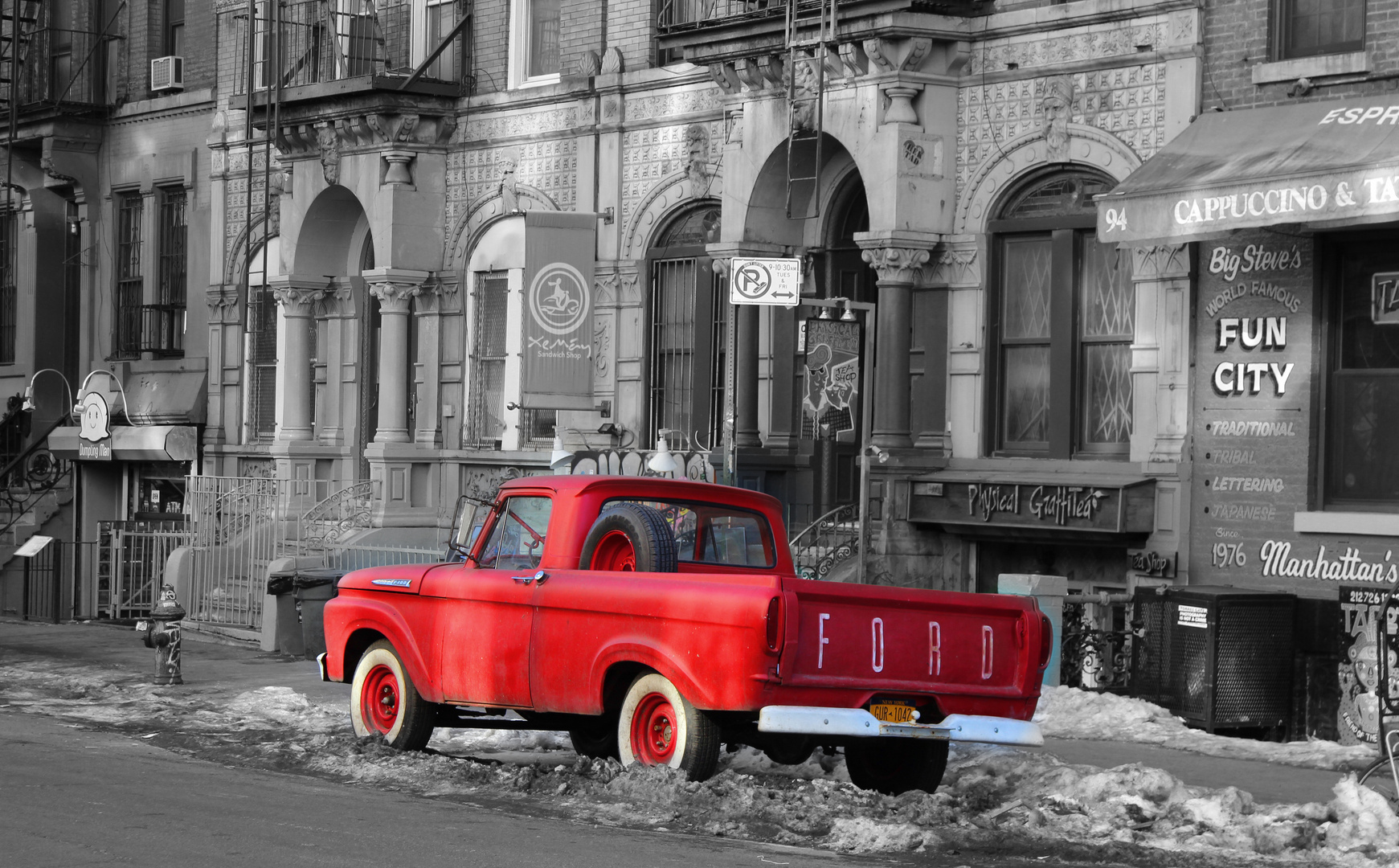 Old Red Car in New York