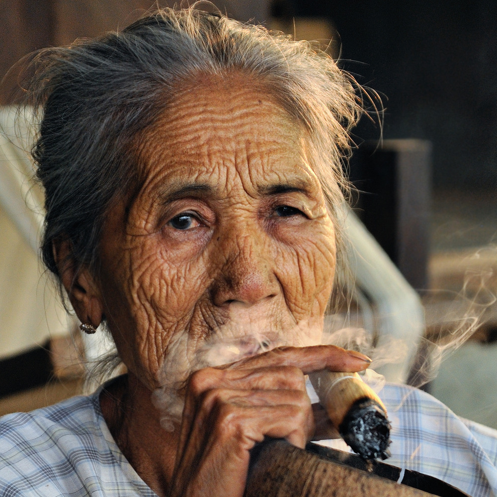 Old smoking Lady
