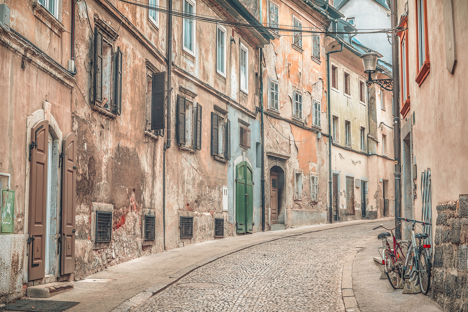 Old street alley in Ljubljana