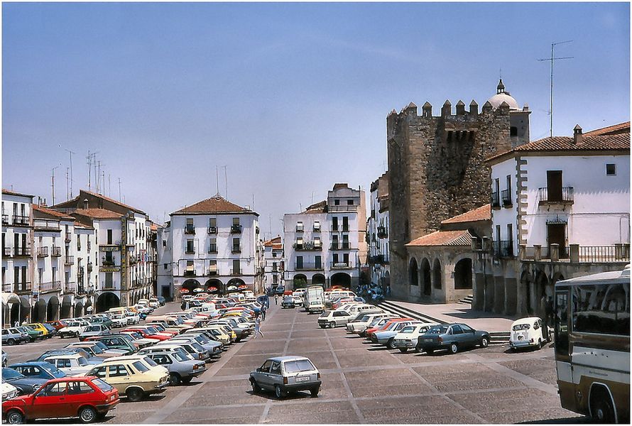 Old times...Plaza Mayor de Caceres