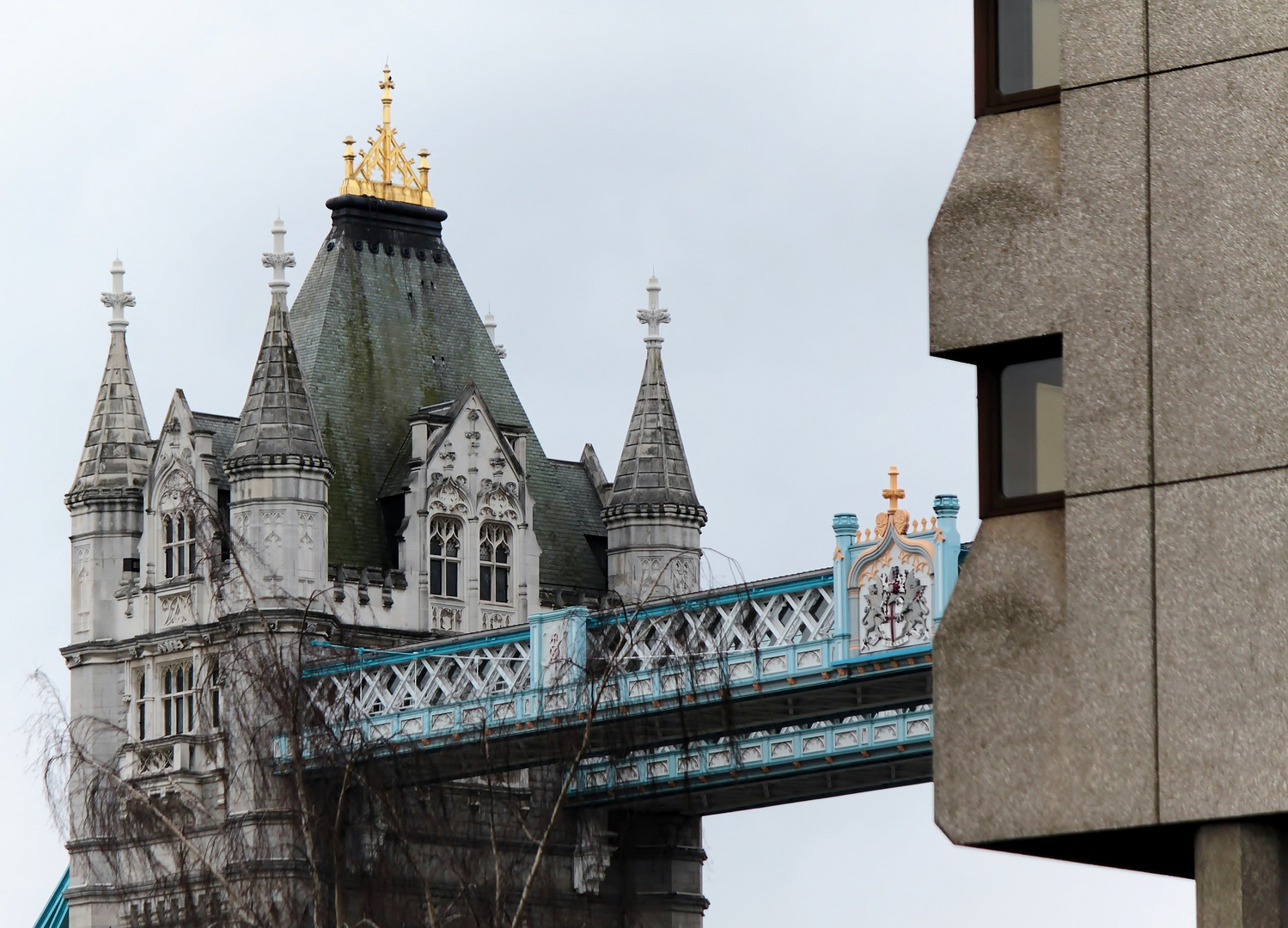 old tower, modern high-rise