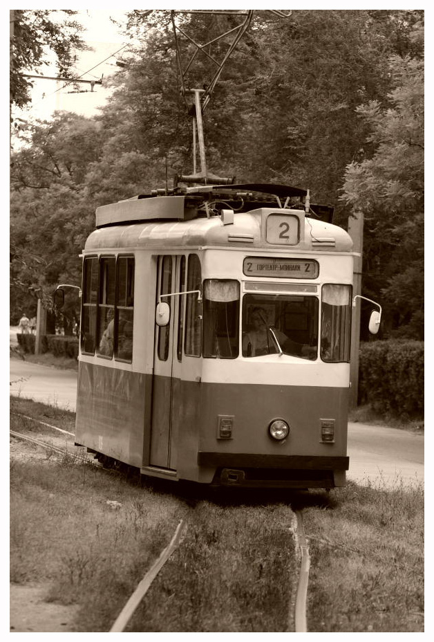 Old tram in Evpatoria, Krimea