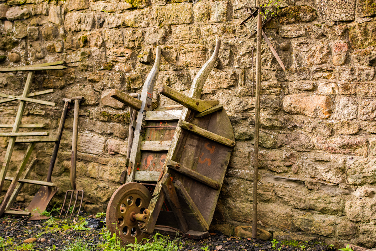 "Old wheel barrow"