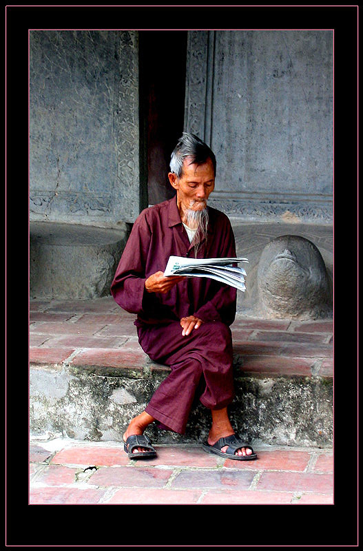 Old wise at the temple