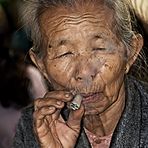 Old woman smoking