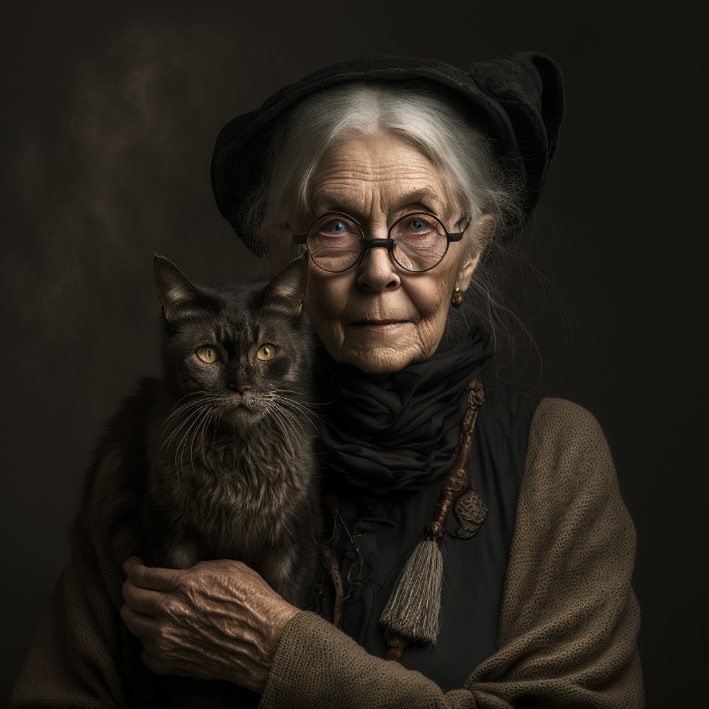 Old Woman with Cat